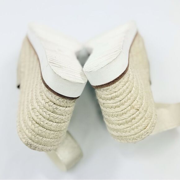 Gentle Souls CRISTA Gold Leather Tan Woven Open Toe Espadrille Wedge Sandals - Picture 12 of 16